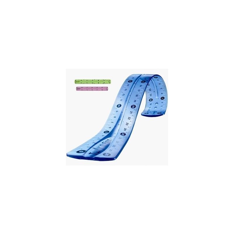 POLYBAG REGLA 30CM MILAN FLEXIBLE AZUL