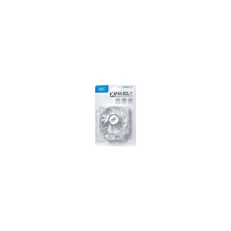 DEEPCOOL VENTILADOR 8CM TRANSPARENTE LED AZUL