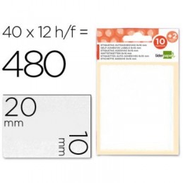 ETIQUETAS LIDERPAPEL 10H+2H 10x20MM 35UDS POR HOJA