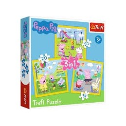 PUZZLES 3 EN 1 HAPPY PEPPA PIG 20 36 50 PZS