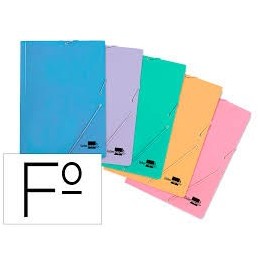 CARPETA LIDERPAPEL GOMAS FOLIO SOLAPAS COLORES