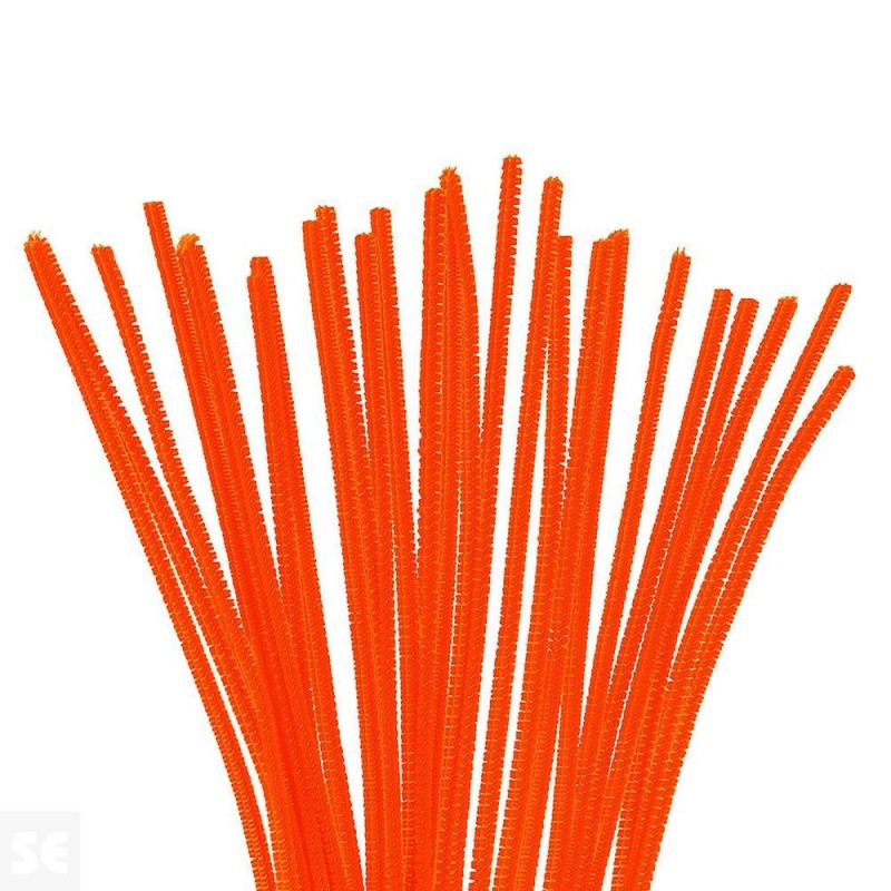 LIMPIAPIPAS CHENILLA NARANJA 6mmx30CM 25UD