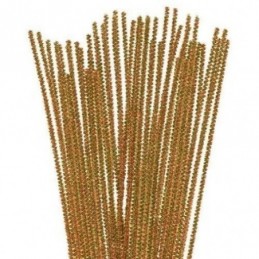 LIMPIAPIPAS CHENILLA METÁLICAS ORO 6mmX30CM 25UD