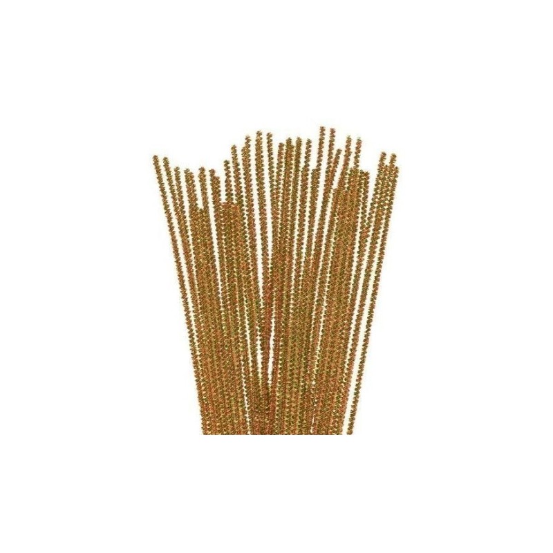 LIMPIAPIPAS CHENILLA METÁLICAS ORO 6mmX30CM 25UD