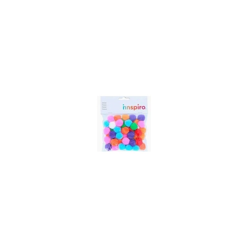 POMPONES POLIPROPILENO MIX 25MM 50UDS