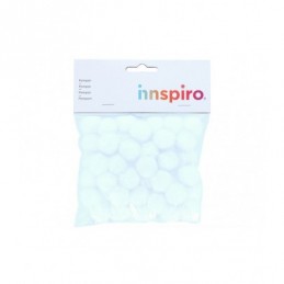 POMPONES POLIPROPILENO BLANCO 25MM 50UDS
