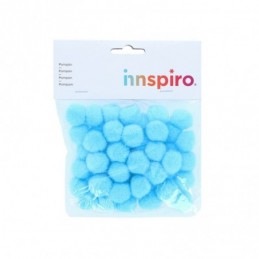POMPONES POLIPROPILENO AZUL 25MM 50UDS
