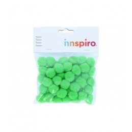 POMPONES POLIPROPILENO VERDE 25MM 50UDS
