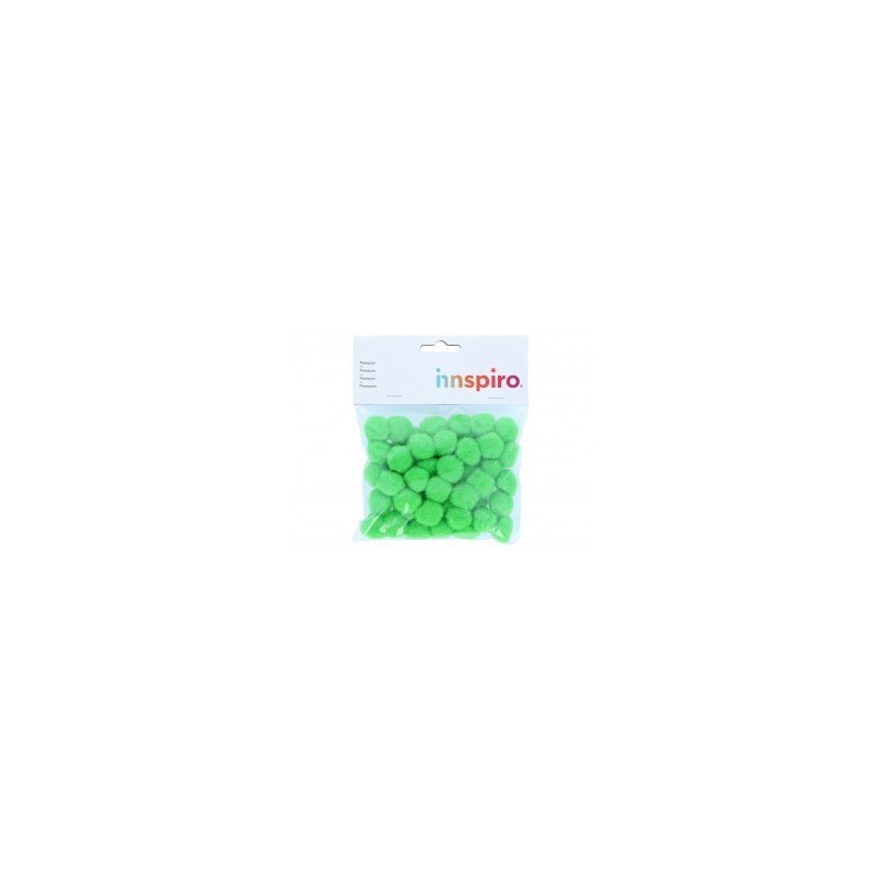 POMPONES POLIPROPILENO VERDE 25MM 50UDS