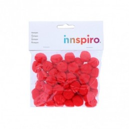 POMPONES POLIPROPILENO ROJO 25mm 50UDS