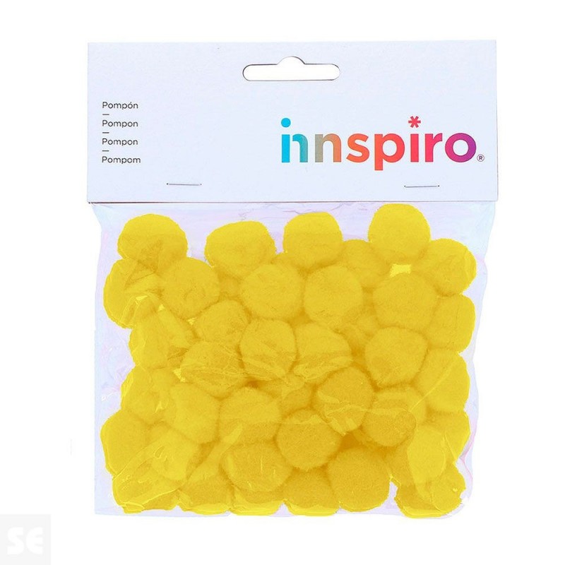 POMPONES POLIPROPILENO AMARILLO 25MM 50UDS