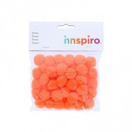 POMPONES POLIPROPILENO NARANJA 25MM 50UDS