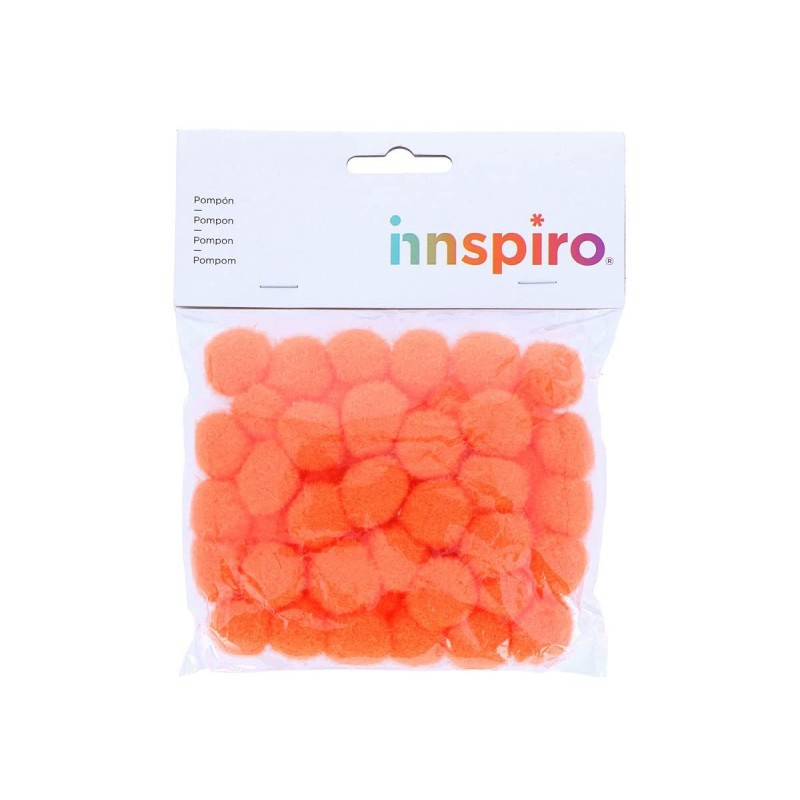 POMPONES POLIPROPILENO NARANJA 25MM 50UDS