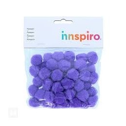 POMPONES POLIPROPILENO LILA 25MM 50UDS