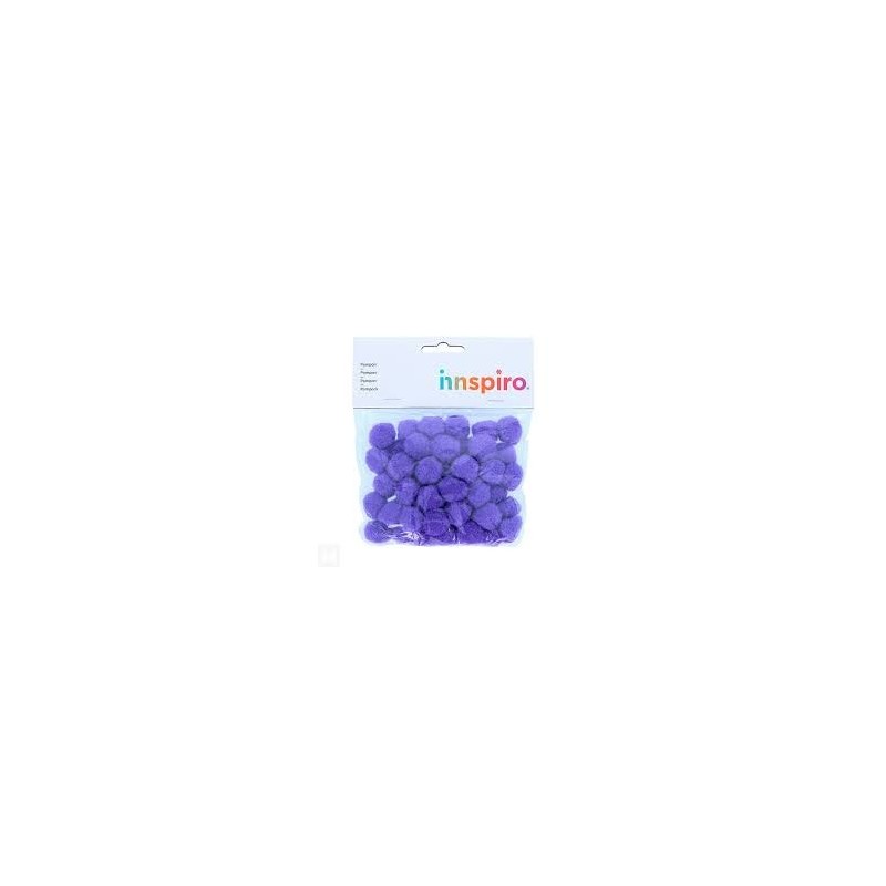 POMPONES POLIPROPILENO LILA 25MM 50UDS