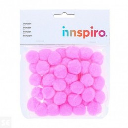 POMPONES POLIPROPILENO ROSA 25MM 50UDS