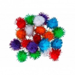 POMPONES BRILLANTES MIX 25mm 20UDS