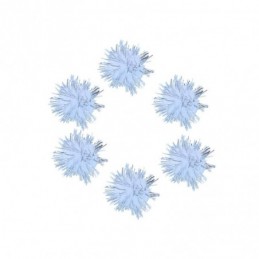 POMPONES BRILLANTES BLANCO 25mm 20UDS