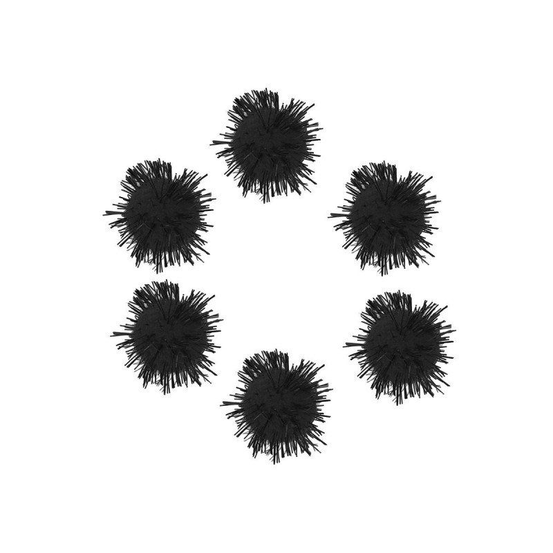 POMPONES BRILLANTES NEGRO 25mm 20UDS