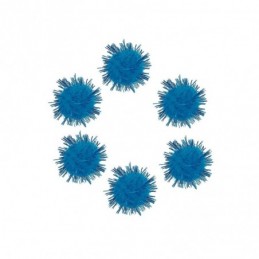 POMPONES BRILLANTES AZUL 25mm 20UDS