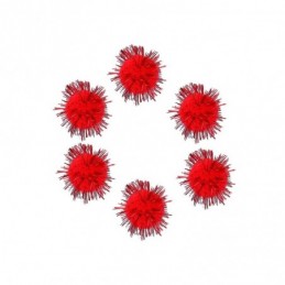 POMPONES BRILLANTES ROJO 25mm 20UDS