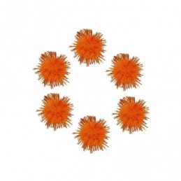 POMPONES BRILLANTES NARANJA 25mm 20UDS