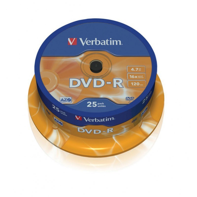 VERBATIM DVD -R 4.7GB 16X 120MIN TARRINA 25UNDS