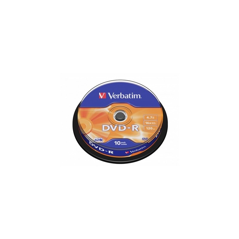 VERBATIM DVD-R 16X 4.7GB (TARRINA 10uds)