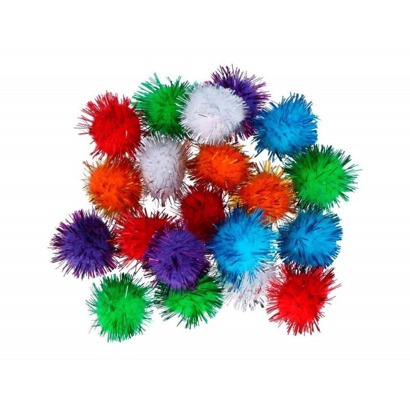 POMPONES BRILLANTES MIX 25mm 20UDS