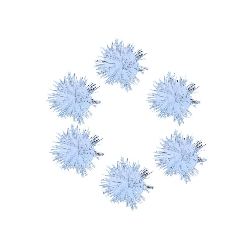 POMPONES BRILLANTES BLANCO 25mm 20UDS