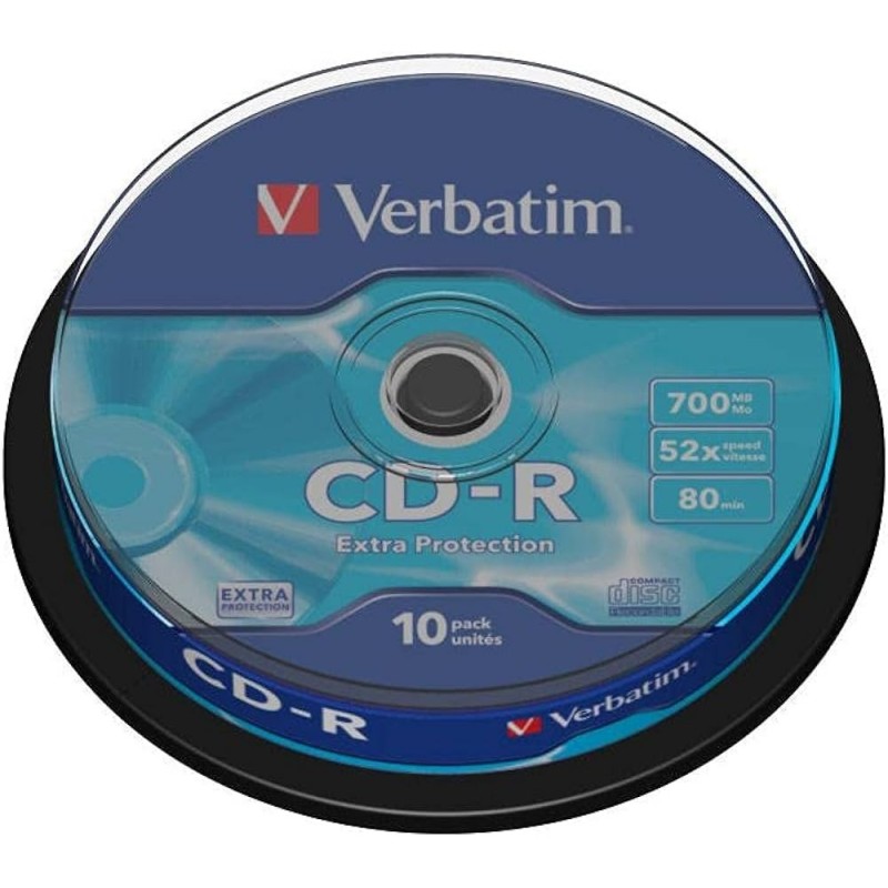 VERBATIM CD R 700MB 80MIN 52X 10UNIDADES