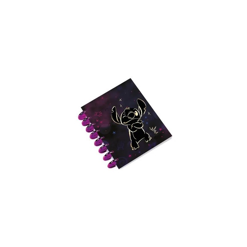 CUADERNO ANILLAS A5 100H 5x5 STITCH GOLD PURPLE