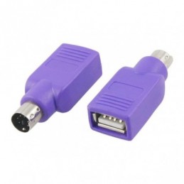 ADAPTADOR USB HEMBRA A PS2 MACHO MORADO