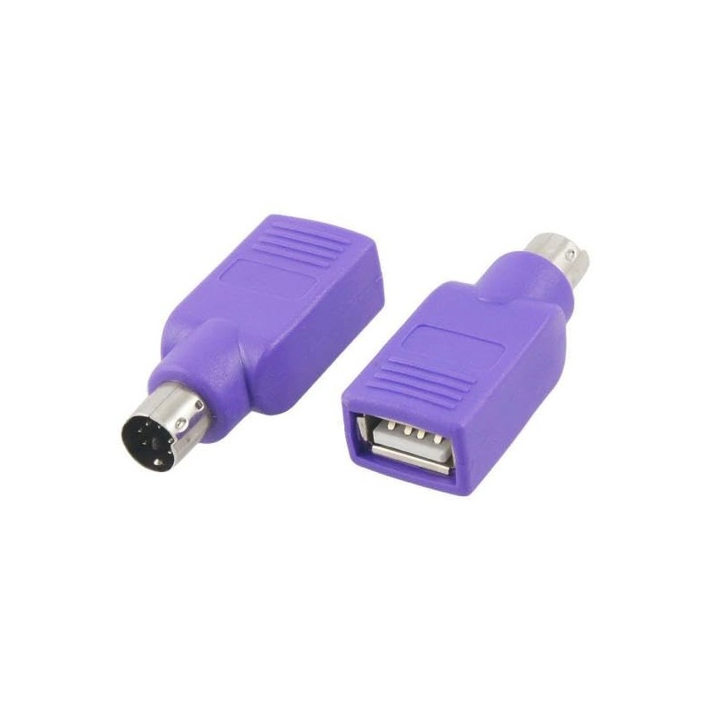 ADAPTADOR USB HEMBRA A PS2 MACHO MORADO