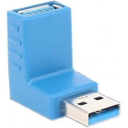 ADAPTADOR USB 3.0 AM-AF ANGULO DERECHO AZUL