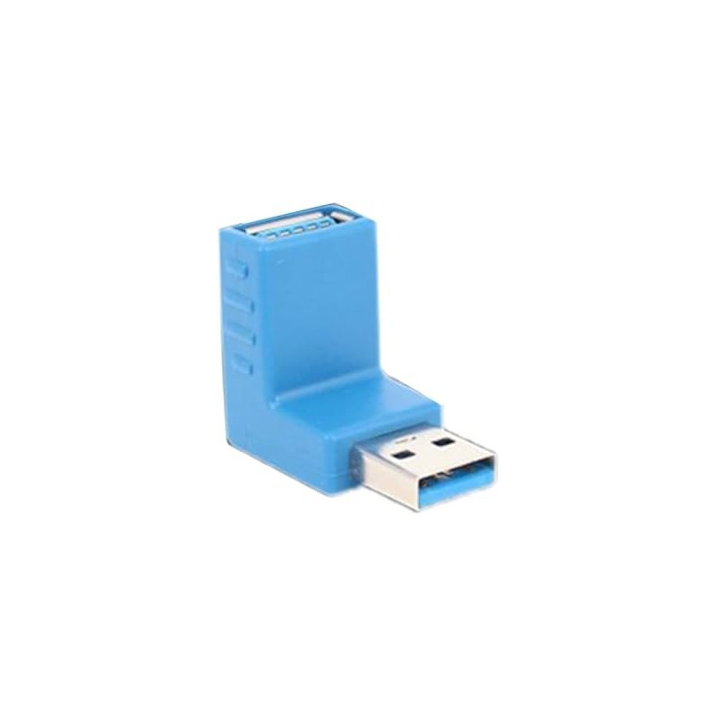 ADAPTADOR USB 3.0 AM-AF ANGULO DERECHO AZUL