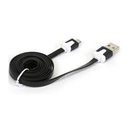 OMEGA CABLE PLANO MICROUSB 2.0 TABLE 1M NEGRO
