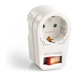 ADAPTADOR SCHUKO 1xM-1xF CON INTERRUPTOR