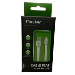 DEXLER CABLE FLAT USB A MICRO USB BLANCO