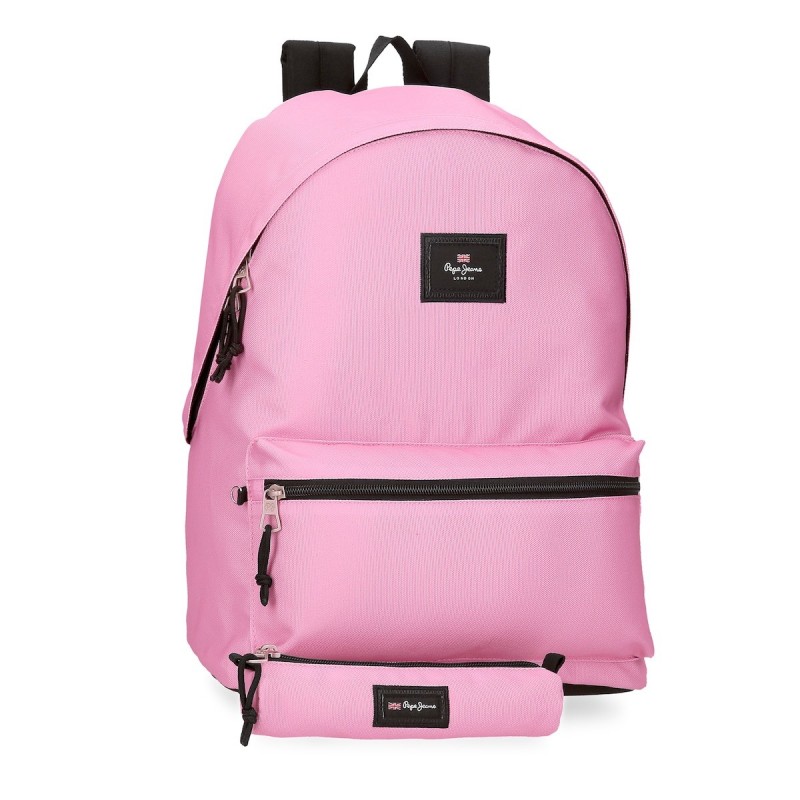 MOCHILA PORTAORDENADOR + PORTATODO ARIS ROSA