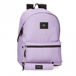 MOCHILA PORTAORDENADOR Y PORTATODO ARIS LILA