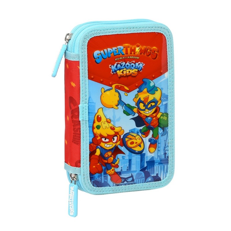 PLUMIER DOBLE PEQUEÑO 28 PCS SUPERTHINGS