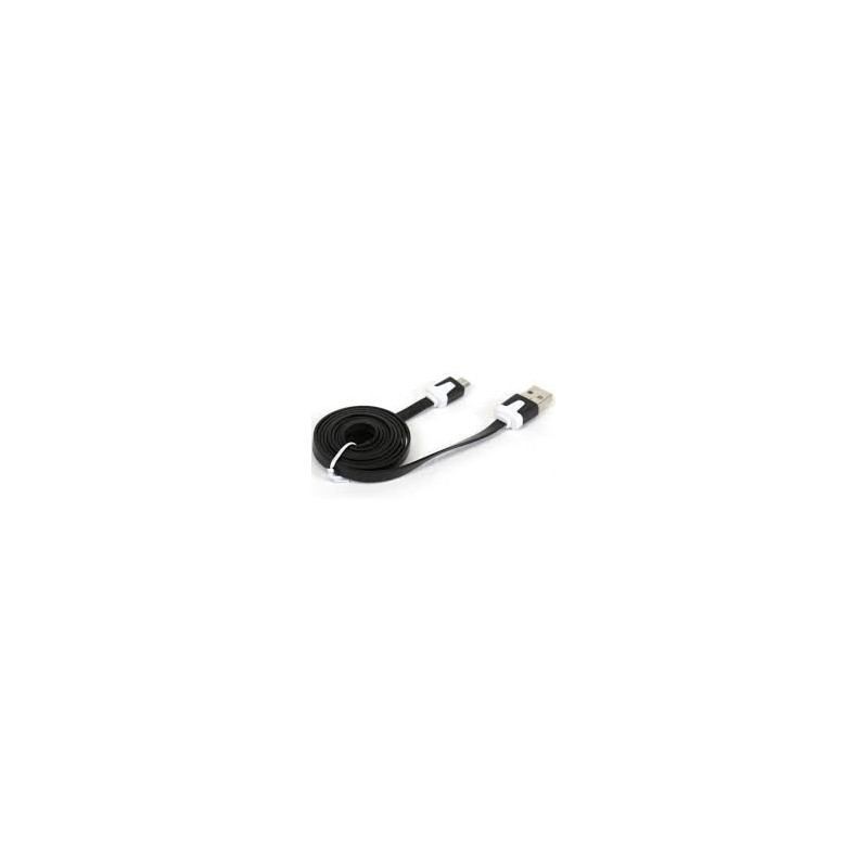 OMEGA CABLE PLANO MICROUSB 2.0 TABLE 1M NEGRO