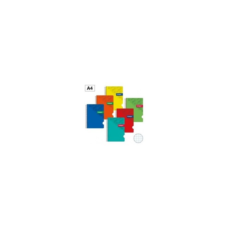 BLOC A4 80/H TAPA POLIP. 90GR CN4MM COLORES