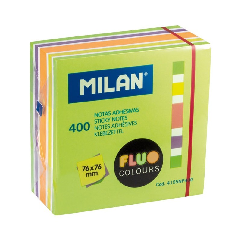 CUBO 400 NOTAS ADHESIVAS 76X76 FLUO