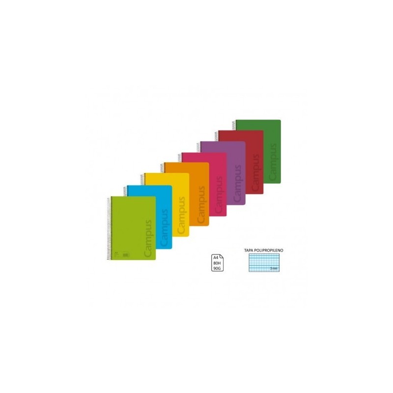 BLOC A4 80/H TAPA POLIP. 90GR MELA 3MM COLORES