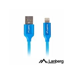 CABLE LIGHTNING A USB LANBERG CA-USLM-10CU-0018-BL