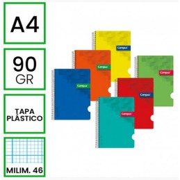 BLOC A4 80/H TAPA POLIP. 90GR MM 46 COLORES