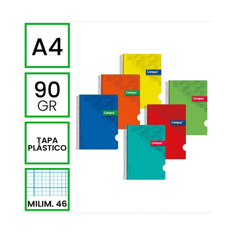 BLOC A4 80/H TAPA POLIP. 90GR MM 46 COLORES