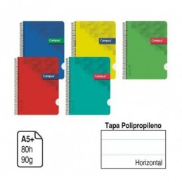 BLOC A5 PLUS 80 HOJAS TAPA POLIP 90GR RAYADO HORIZ